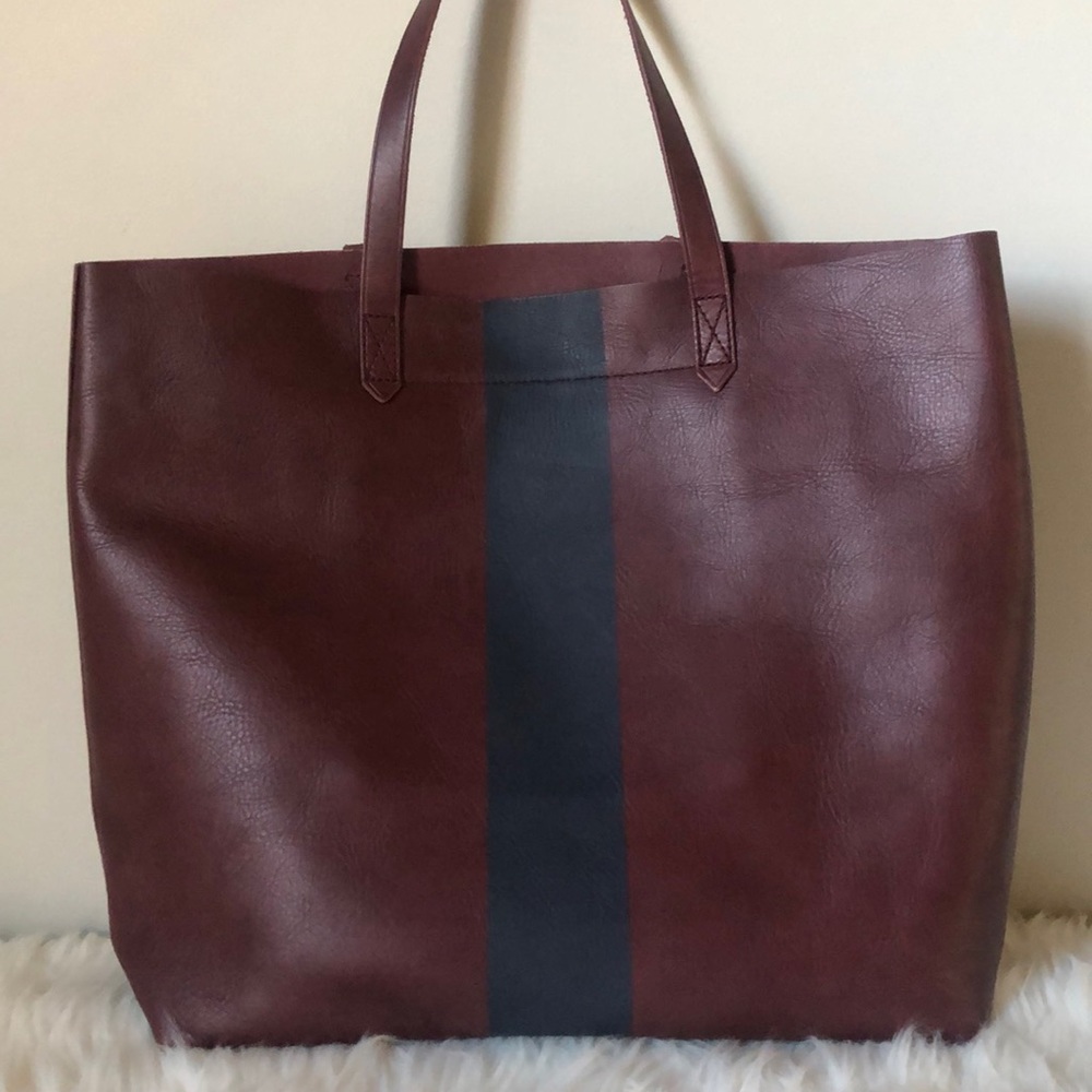 Madewell large transport tote bag paint stripe